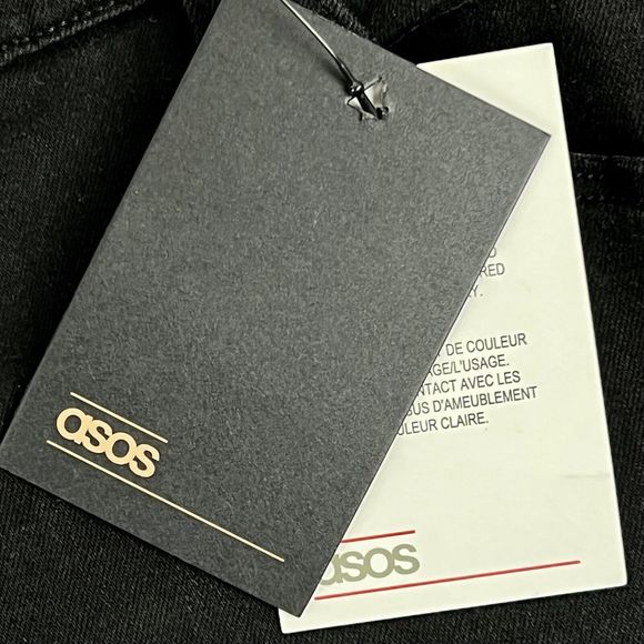 ASOS Plus Size Black Denim Jeans Distressed Cropped Skinny W44 Short NWT - Picture 7 of 12